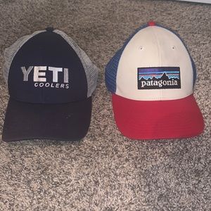 Patagonia and yeti hats